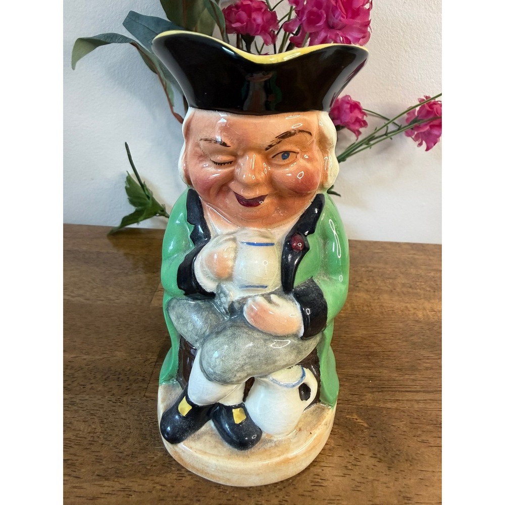 Burlington Ware The Winker Toby Jug Pitcher England Vintage Character Mug